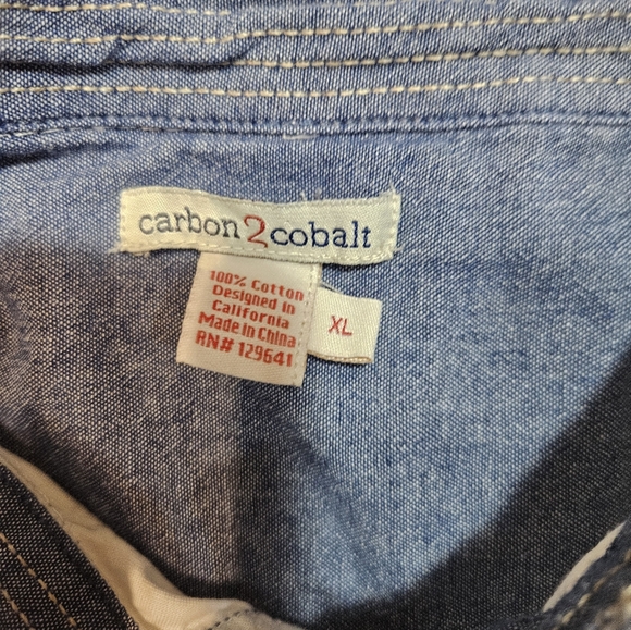 Carbon2Cobalt White Button Down Shirt Men’s XL Long Sleeve - Picture 5 of 9